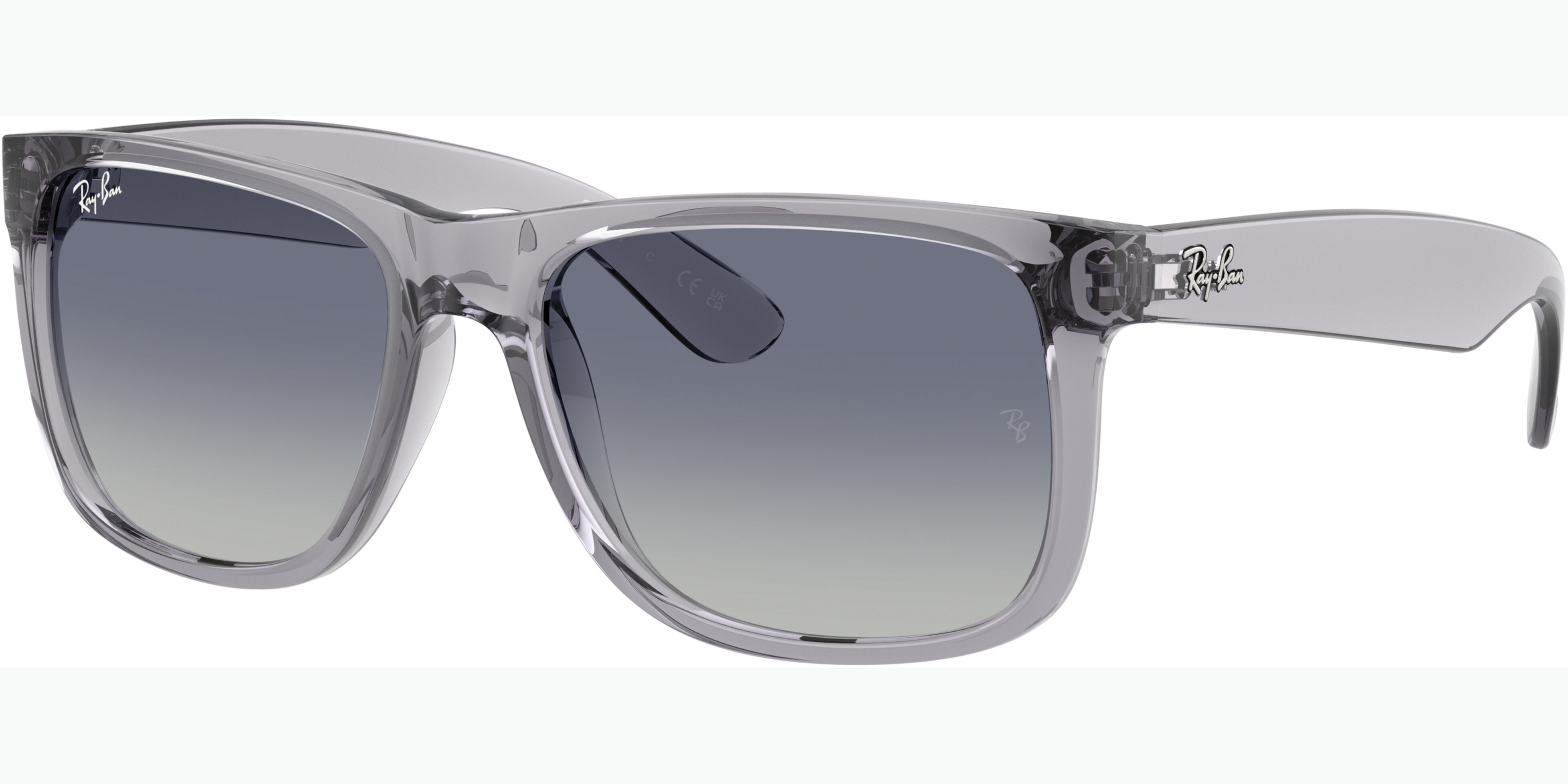 Sluneční brýle Ray-Ban® model 4165, barva obruby šedá lesk čirá, čočka modrá gradál polarizovaná, kód barevné varianty 67924L. 