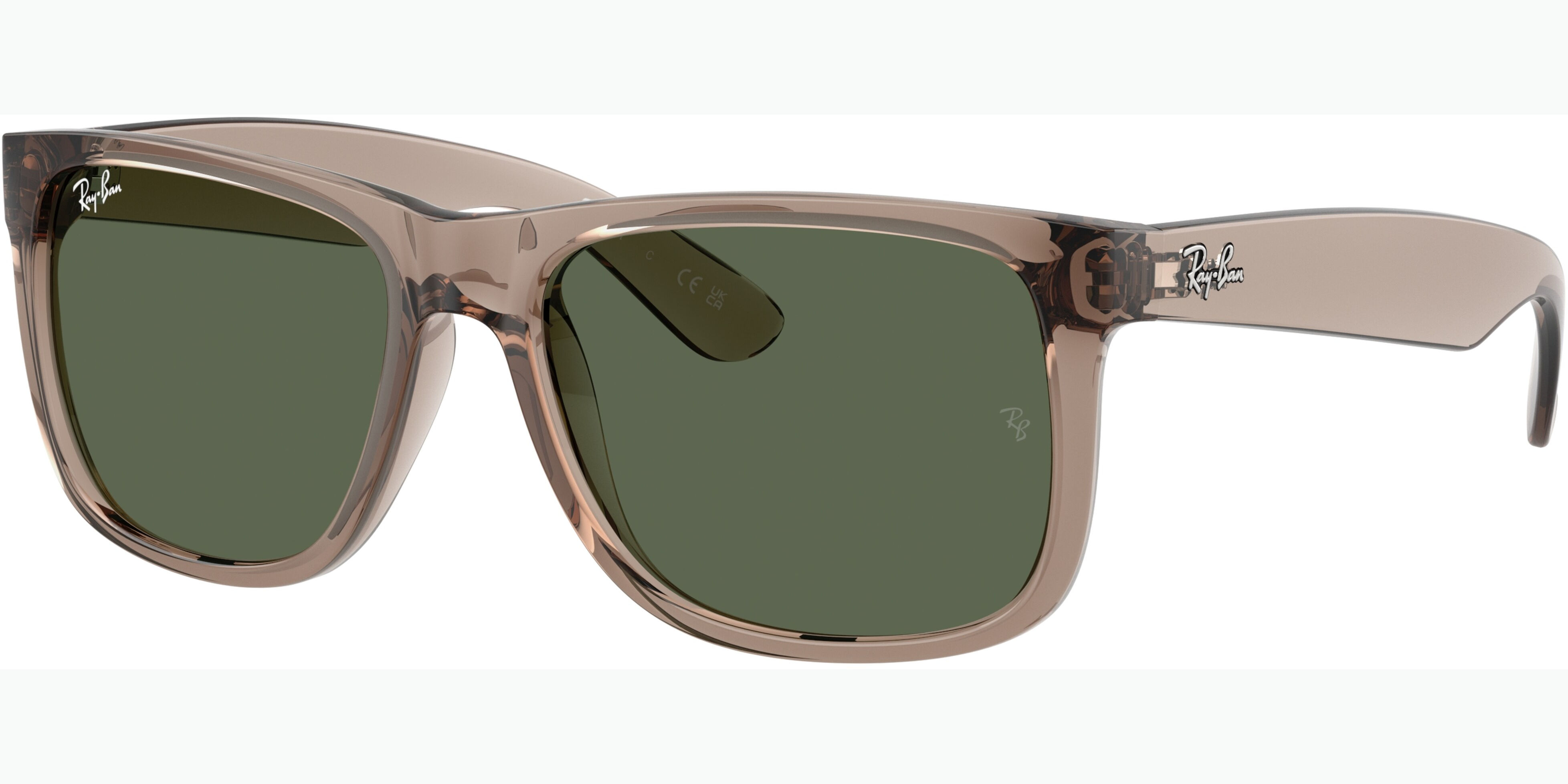 Sluneční brýle Ray-Ban® model 4165, barva obruby béžová lesk čirá, čočka zelená polarizovaná, kód barevné varianty 691871. 
