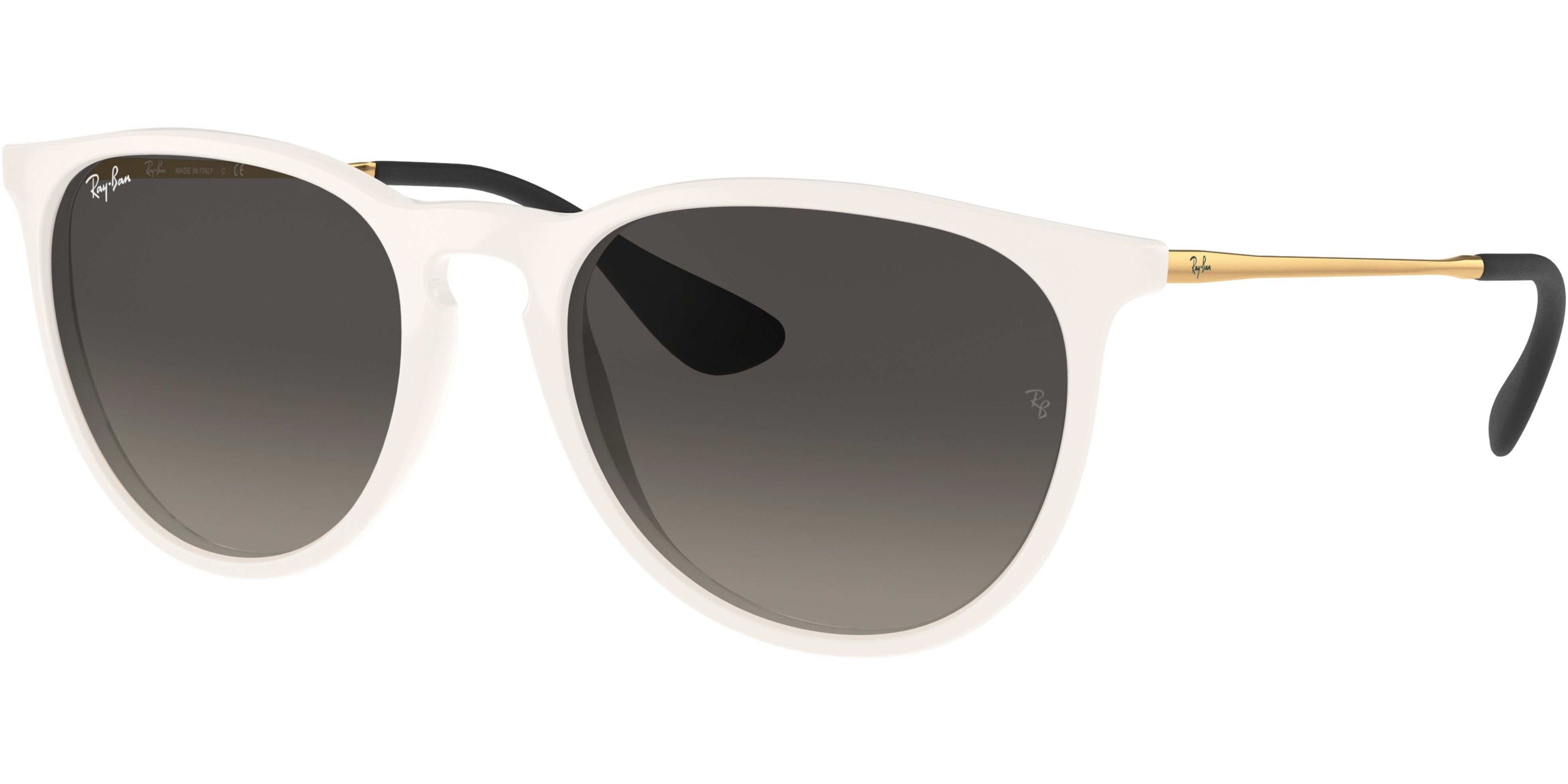 Sluneční brýle Ray-Ban® model 4171, barva obruby bílá lesk zlatá, čočka šedá gradál, kód barevné varianty 631411. 