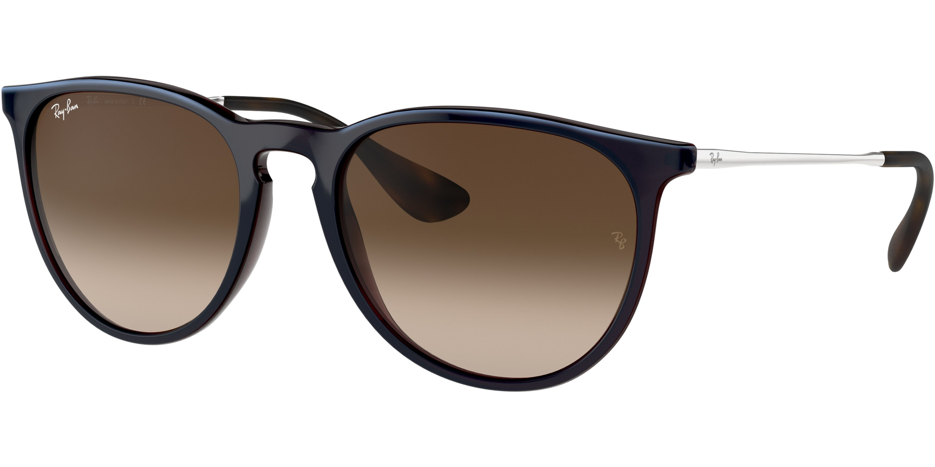 Sluneční brýle Ray-Ban® model 4171, barva obruby modrá lesk stříbrná, čočka hnědá gradál polarizovaná, kód barevné varianty 631513. 