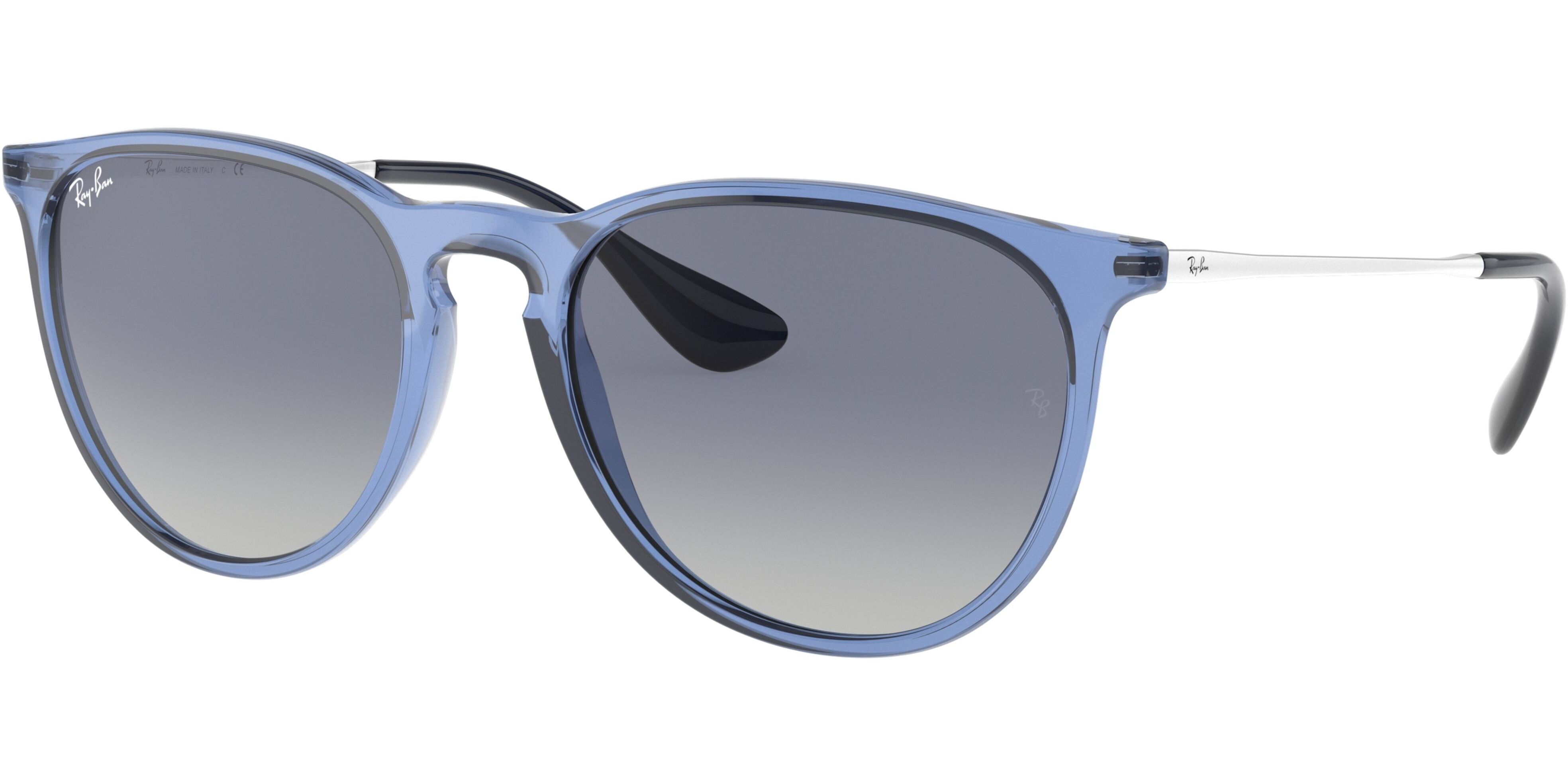 Sluneční brýle Ray-Ban® model 4171, barva obruby modrá lesk bílá, čočka modrá gradál, kód barevné varianty 65154L. 