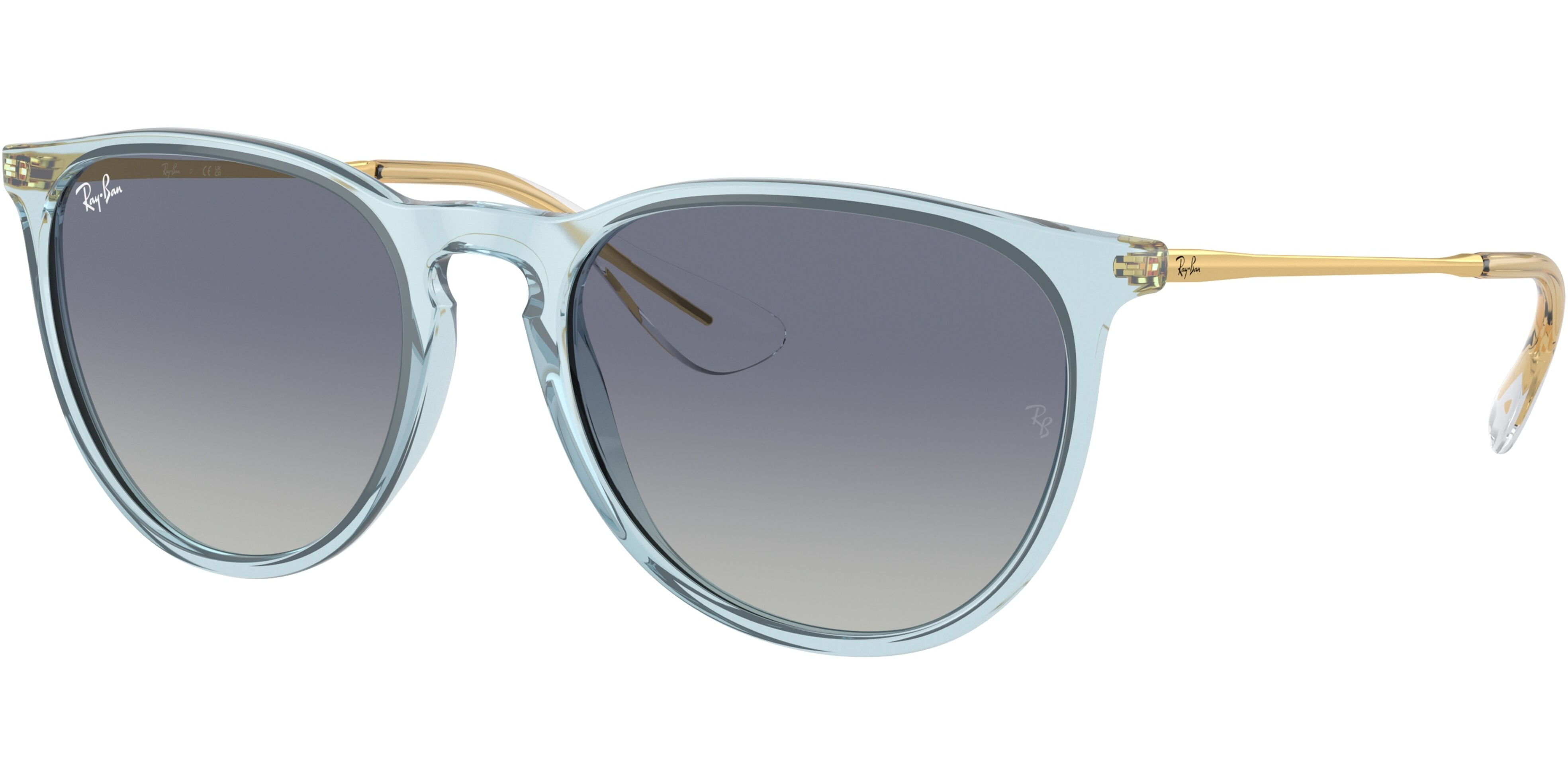 Sluneční brýle Ray-Ban® model 4171, barva obruby modrá lesk čirá, čočka modrá gradál polarizovaná, kód barevné varianty 67434L. 