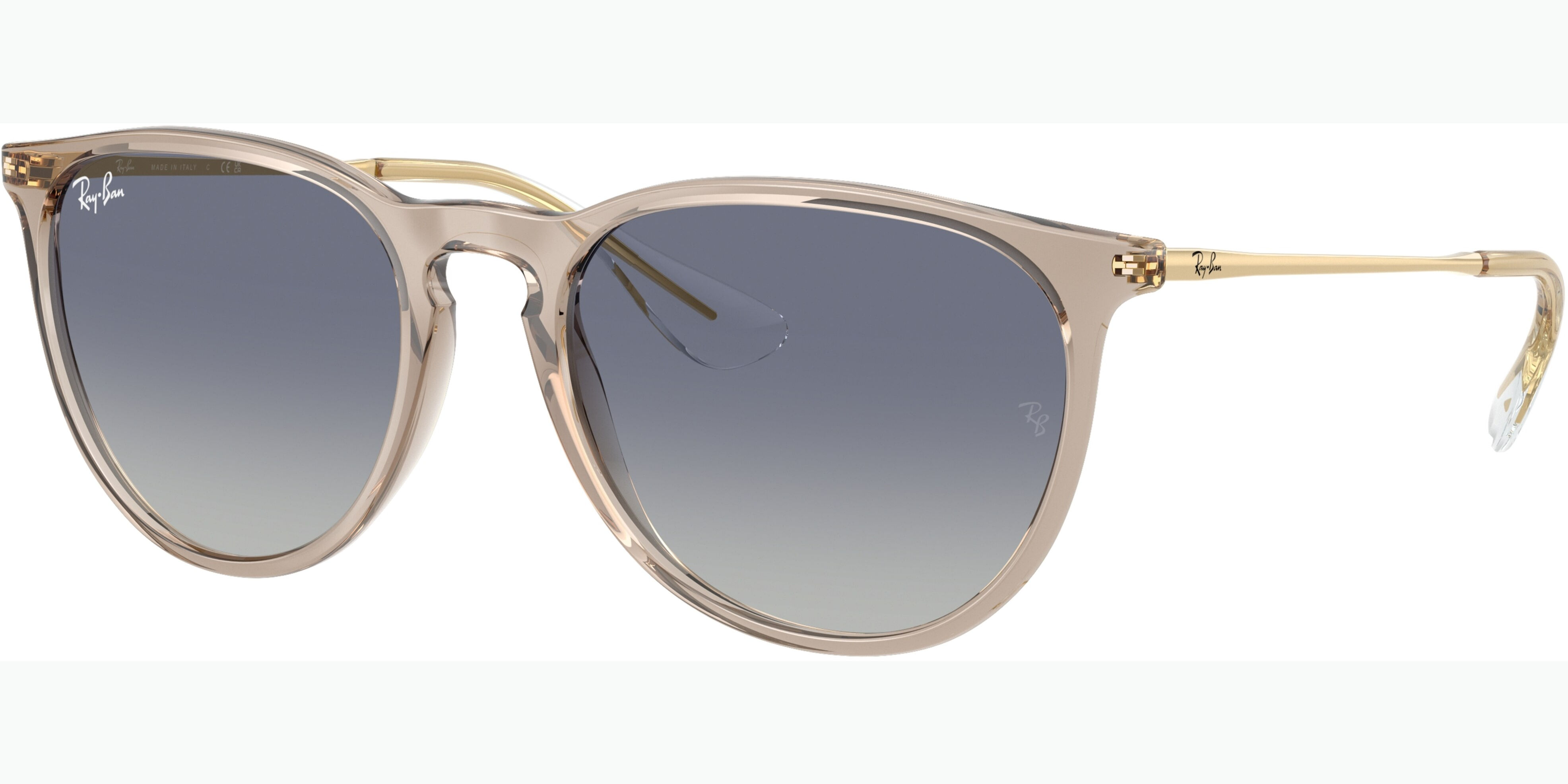 Sluneční brýle Ray-Ban® model 4171, barva obruby béžová lesk čirá, čočka modrá gradál, kód barevné varianty 67444L. 