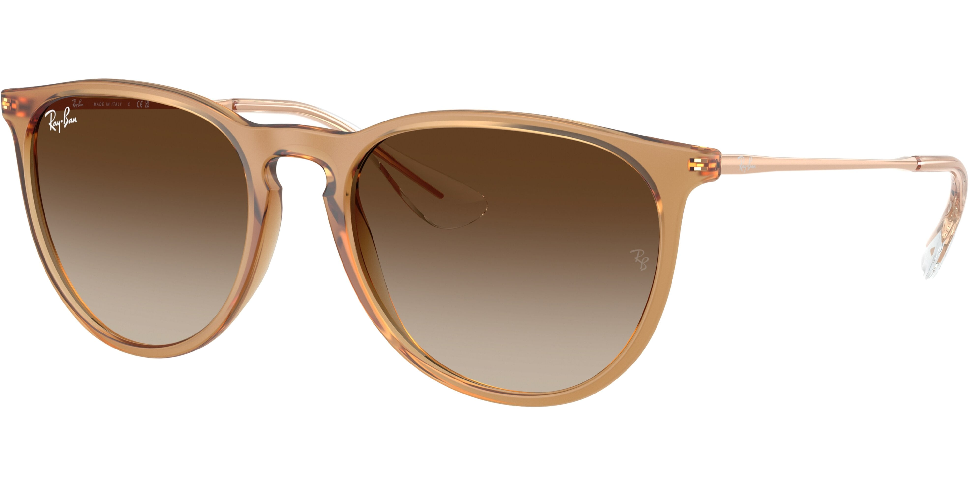 Sluneční brýle Ray-Ban® model 4171, barva obruby béžová mat bronzová, čočka hnědá gradál polarizovaná, kód barevné varianty 681413. 