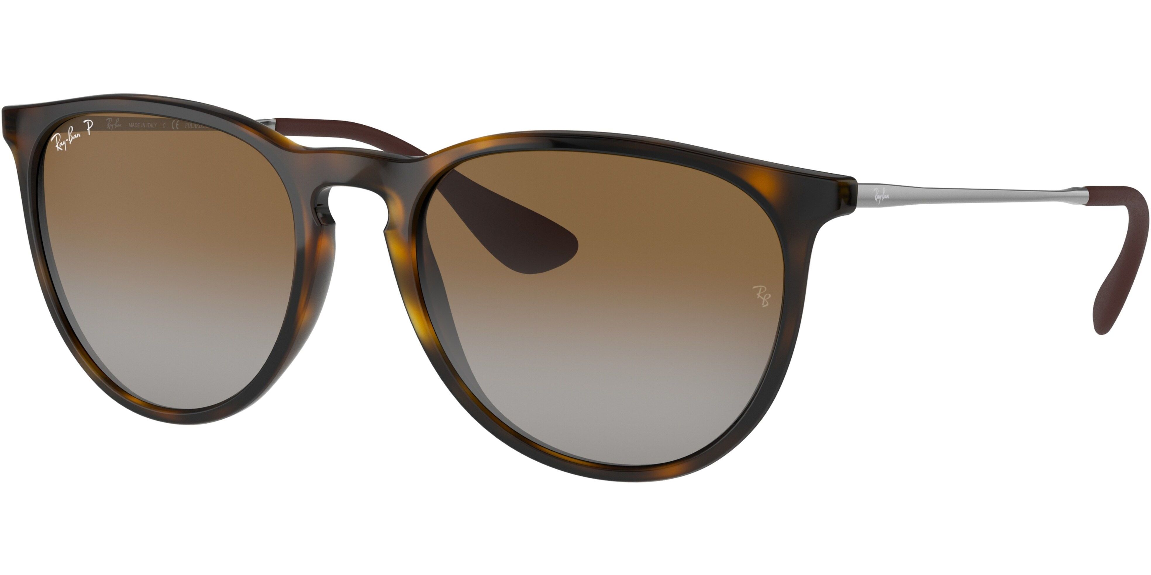 Sluneční brýle Ray-Ban® model 4171, barva obruby hnědá lesk stříbrná, čočka hnědá gradál polarizovaná, kód barevné varianty 710T5. 