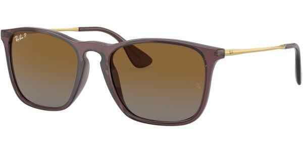 Sluneční brýle Ray-Ban® model 4187, barva obruby hnědá lesk čirá, čočka hnědá gradál polarizovaná, kód barevné varianty 6593T5. 