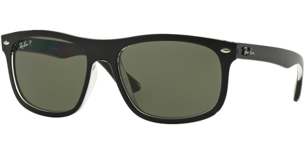 Sluneční brýle Ray-Ban® model 4226, barva obruby černá mat čirá, čočka zelená polarizovaná, kód barevné varianty 60529A. 
