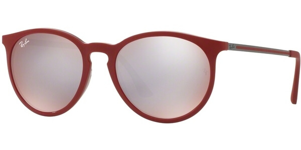 Sluneční brýle Ray-Ban® model 4274, barva obruby vínová lesk šedá, čočka stříbrná zrcadlo, kód barevné varianty 6261B5. 