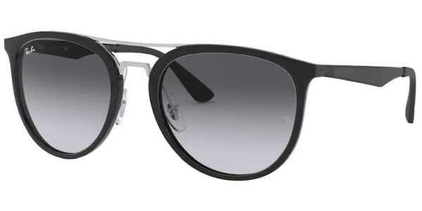 Sluneční brýle Ray-Ban® model 4285, barva obruby černá lesk stříbrná, čočka šedá gradál, kód barevné varianty 6018G. 
