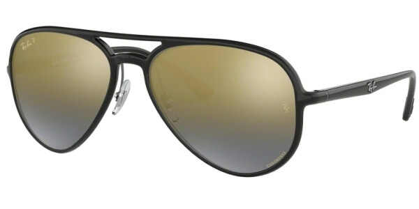 Sluneční brýle Ray-Ban® model 4320CH, barva obruby černá lesk, čočka zlatá zrcadlo gradál polarizovaná, kód barevné varianty 601J0. 
