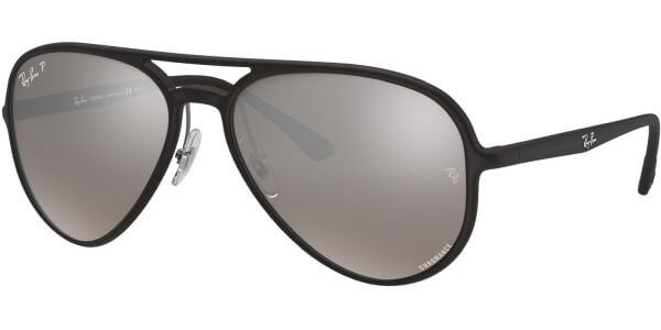 Sluneční brýle Ray-Ban® model 4320CH, barva obruby černá mat, čočka stříbrná zrcadlo polarizovaná, kód barevné varianty 601S5J. 