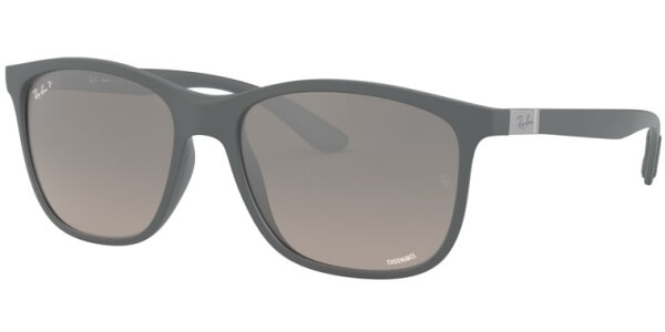 Sluneční brýle Ray-Ban® model 4330CH, barva obruby šedá mat, čočka šedá zrcadlo gradál polarizovaná, kód barevné varianty 60175J. 