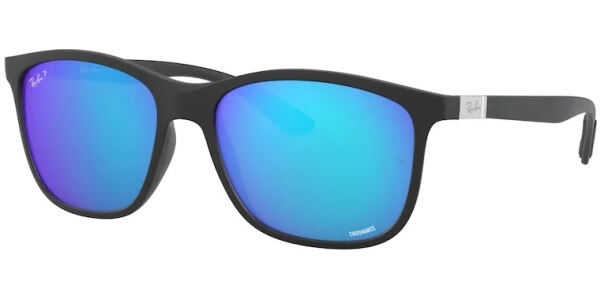Sluneční brýle Ray-Ban® model 4330CH, barva obruby černá mat, čočka modrá zrcadlo polarizovaná, kód barevné varianty 601SA1. 