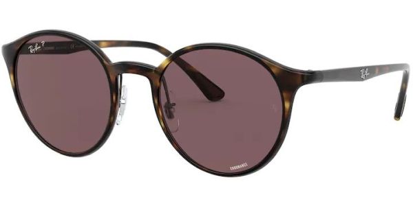 Sluneční brýle Ray-Ban® model 4336CH, barva obruby hnědá lesk, čočka fialová polarizovaná, kód barevné varianty 710BC. 