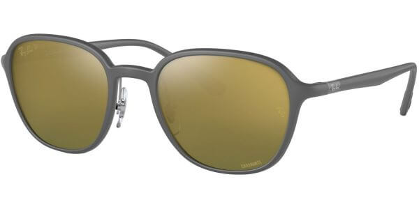Sluneční brýle Ray-Ban® model 4341CH, barva obruby šedá mat, čočka zlatá zrcadlo gradál polarizovaná, kód barevné varianty 60176O. 