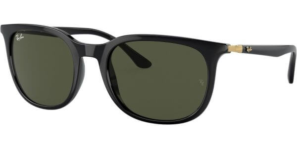 Sluneční brýle Ray-Ban® model 4386, barva obruby černá lesk zlatá, čočka zelená, kód barevné varianty 60131. 