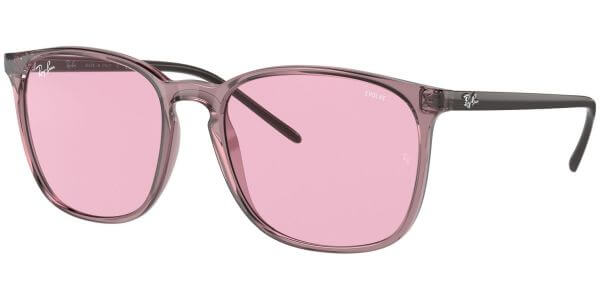 Sluneční brýle Ray-Ban® model 4387, barva obruby růžová lesk čirá, čočka růžová, kód barevné varianty 6574Q3. 
