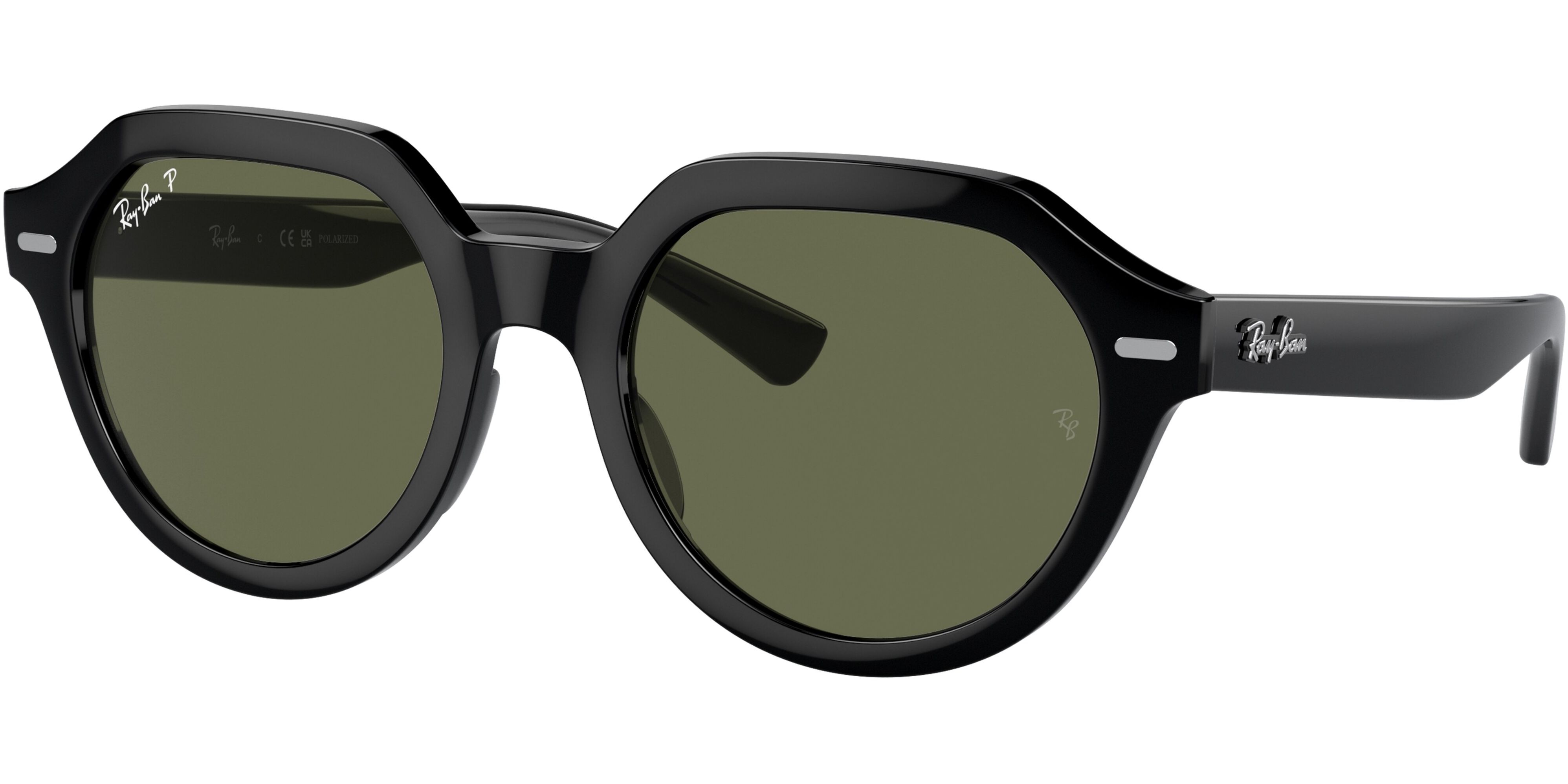 Sluneční brýle Ray-Ban® model 4399, barva obruby černá lesk, čočka zelená polarizovaná, kód barevné varianty 90158. 