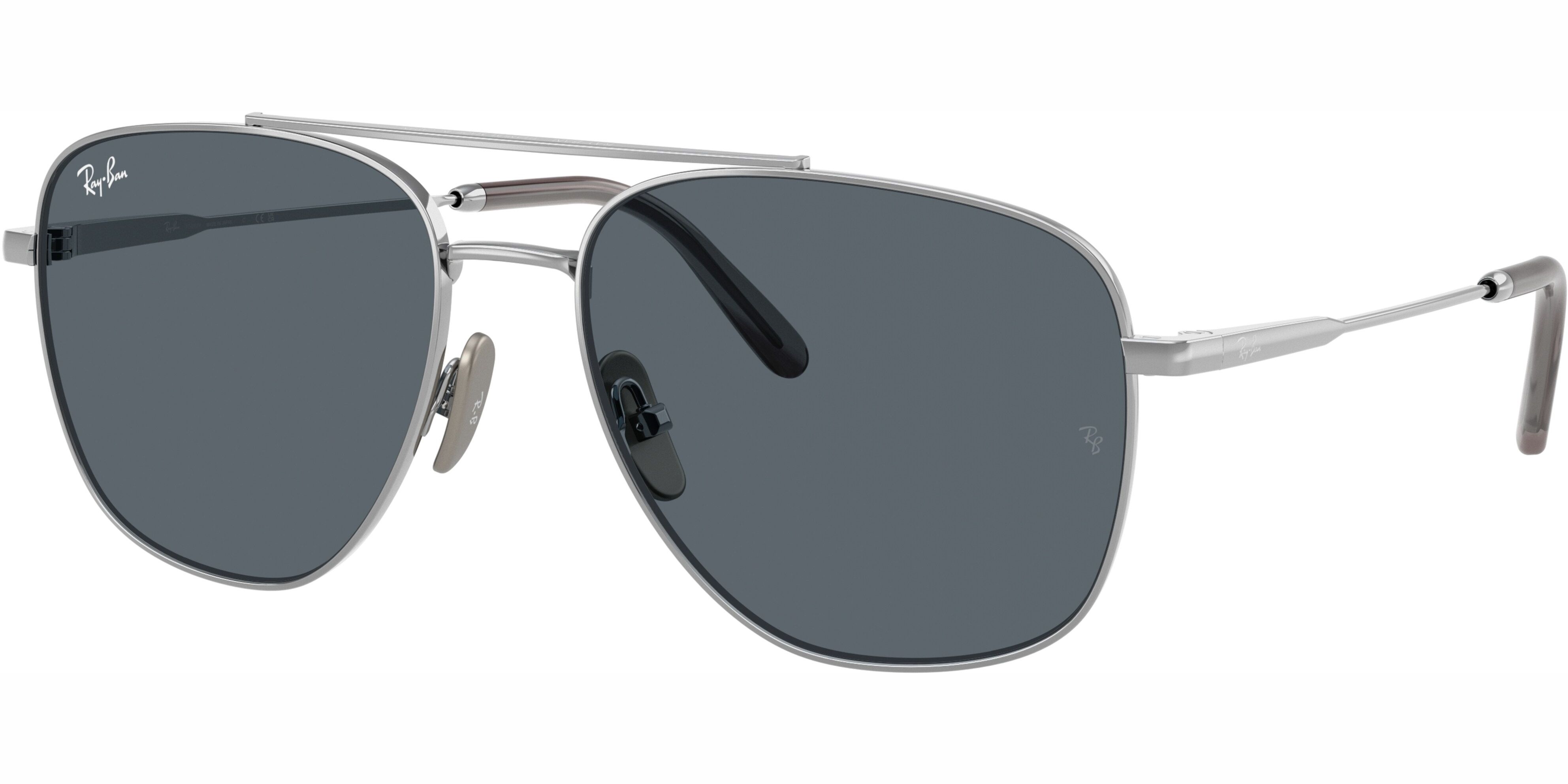 Sluneční brýle Ray-Ban® model 8097, barva obruby stříbrná lesk, čočka modrá, kód barevné varianty 9209R5. 