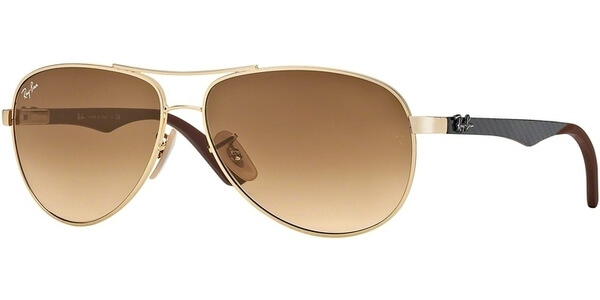 Sluneční brýle Ray-Ban® model 8313, barva obruby zlatá lesk hnědá, čočka hnědá gradál, kód barevné varianty 00151. 