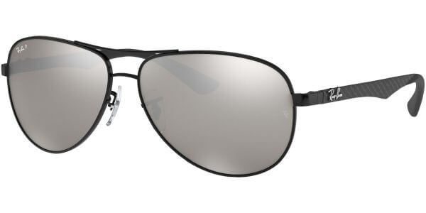 Sluneční brýle Ray-Ban® model 8313, barva obruby černá lesk, čočka stříbrná zrcadlo polarizovaná, kód barevné varianty 002K7. 