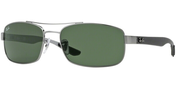 Sluneční brýle Ray-Ban® model 8316, barva obruby stříbrná lesk šedá, čočka zelená, kód barevné varianty 004. 