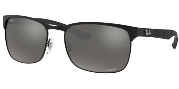 Sluneční brýle Ray-Ban® model 8319CH, barva obruby černá mat, čočka šedá zrcadlo gradál polarizovaná, kód barevné varianty 1865J. 