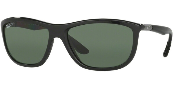 Sluneční brýle Ray-Ban® model 8351, barva obruby černá lesk šedá, čočka zelená polarizovaná, kód barevné varianty 62199A. 