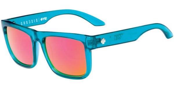 Sluneční brýle SPY model DISCORD, barva obruby tyrkysová lesk, čočka růžová zrcadlo polarizovaná, kód barevné varianty 114363. 