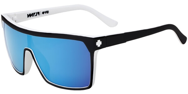 Sluneční brýle SPY model FLYNN, barva obruby černá mat bílá, čočka modrá zrcadlo, kód barevné varianty 809131. 