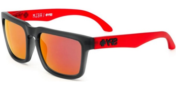 Sluneční brýle SPY model HELM, barva obruby šedá mat červená, čočka červená zrcadlo, kód barevné varianty 094130. 