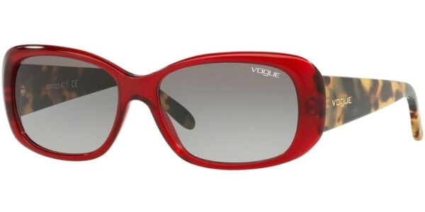 Sluneční brýle Vogue model 2606S, barva obruby červená lesk žlutá, čočka šedá gradál, kód barevné varianty 194711. 