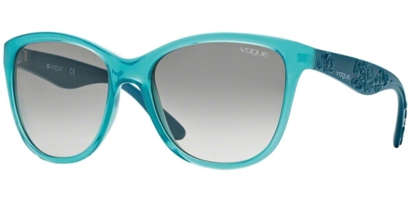 Sluneční brýle Vogue model 2897S, barva obruby tyrkysová lesk, čočka šedá gradál, kód barevné varianty 219611. 