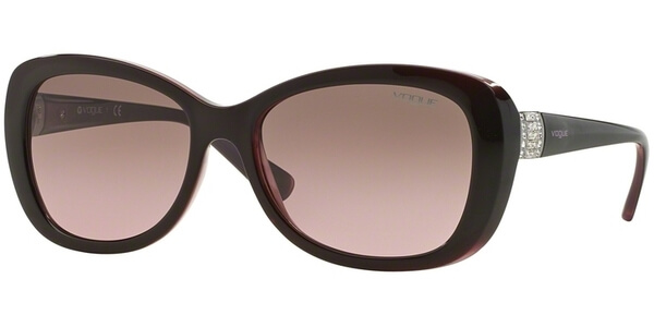 Sluneční brýle Vogue model 2943SB, barva obruby hnědá lesk fialová, čočka hnědá gradál, kód barevné varianty 194114. 