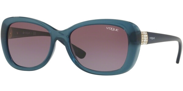 Sluneční brýle Vogue model 2943SB, barva obruby modrá lesk, čočka fialová gradál, kód barevné varianty 25348H. 