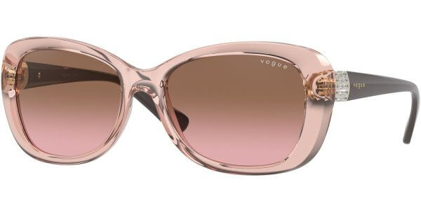 Sluneční brýle Vogue model 2943SB, barva obruby růžová lesk čirá, čočka hnědá gradál, kód barevné varianty 286414. 