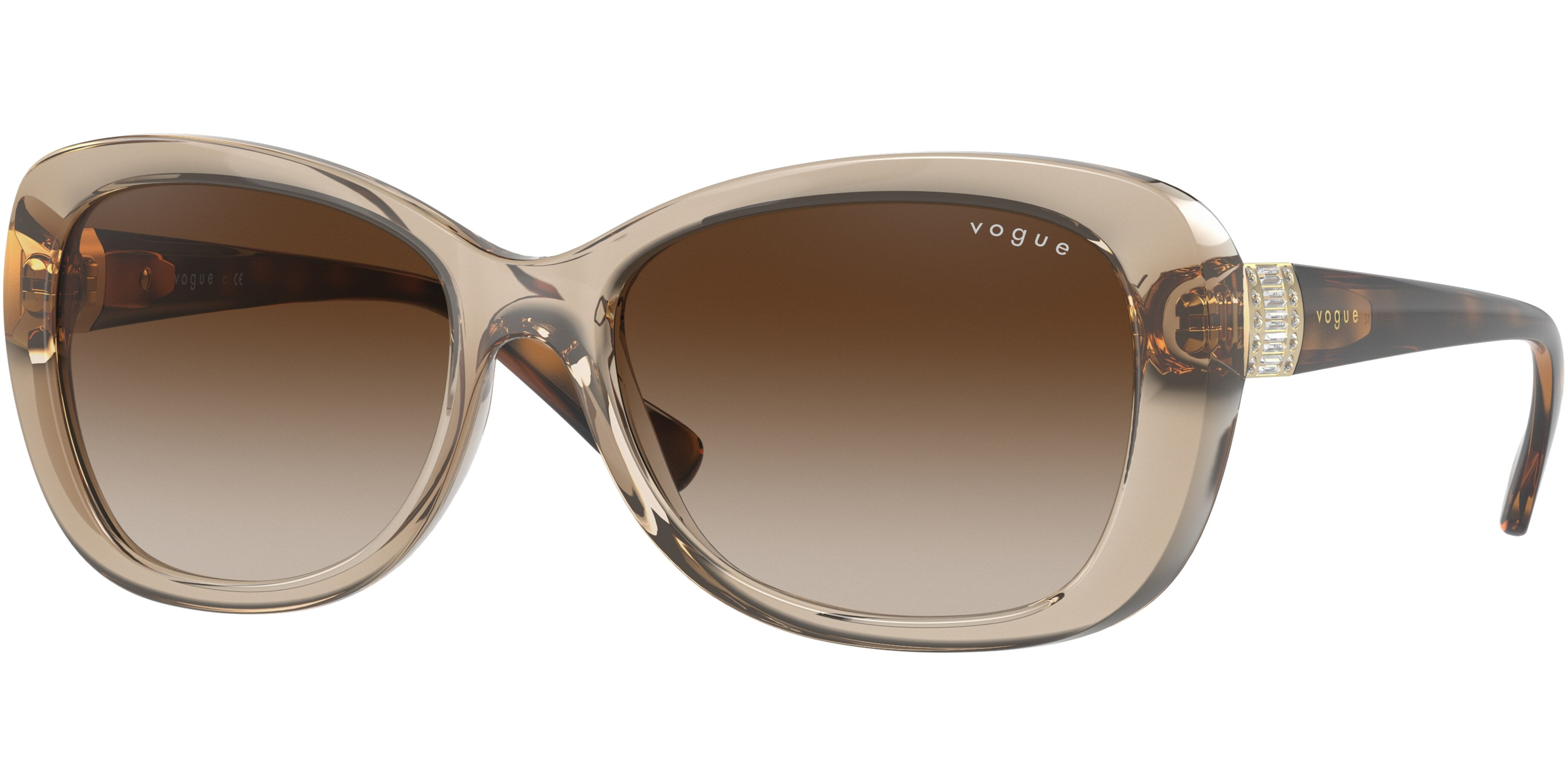 Sluneční brýle Vogue model 2943SB, barva obruby béžová lesk hnědá, čočka hnědá gradál, kód barevné varianty 299013. 