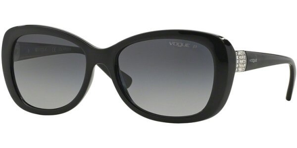Sluneční brýle Vogue model 2943SB, barva obruby černá lesk, čočka šedá gradál polarizovaná, kód barevné varianty W44T3. 