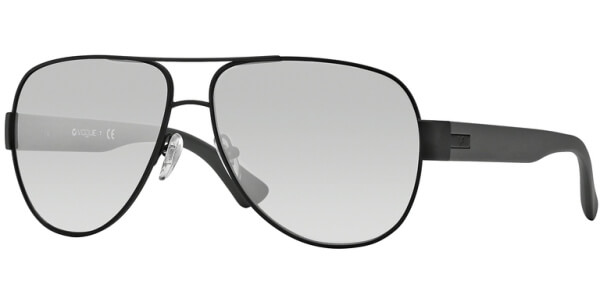 Sluneční brýle Vogue model 3906S, barva obruby černá mat šedá, čočka stříbrná zrcadlo gradál, kód barevné varianty 937S6V. 