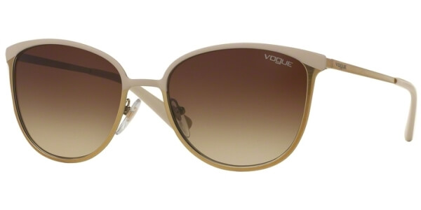 Sluneční brýle Vogue model 4002S, barva obruby béžová mat zlatá, čočka hnědá gradál, kód barevné varianty 996S13. 