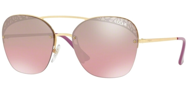Sluneční brýle Vogue model 4104S, barva obruby zlatá lesk růžová, čočka fialová zrcadlo gradál, kód barevné varianty 2807A. 