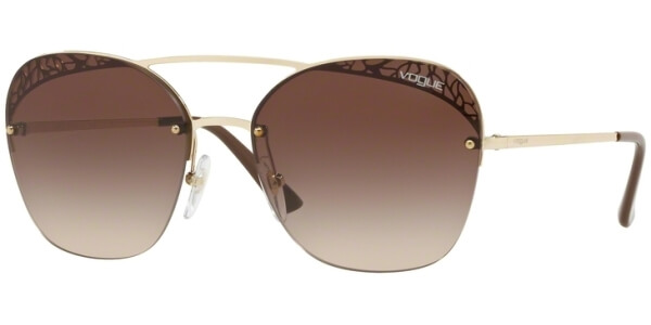 Sluneční brýle Vogue model 4104S, barva obruby zlatá lesk hnědá, čočka hnědá gradál, kód barevné varianty 84813. 