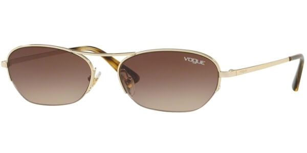 Sluneční brýle Vogue model 4107S, barva obruby zlatá lesk hnědá, čočka hnědá gradál, kód barevné varianty 84813. 
