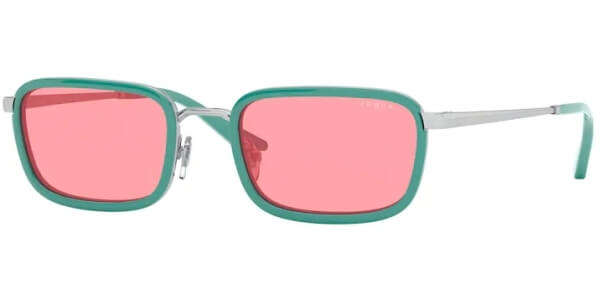 Sluneční brýle Vogue model 4166S, barva obruby tyrkysová lesk stříbrná, čočka růžová, kód barevné varianty 512284. 