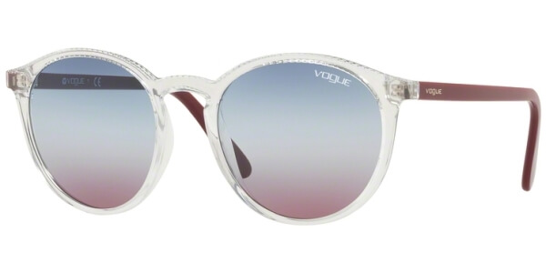 Sluneční brýle Vogue model 5215S, barva obruby čirá lesk fialová, čočka modrá gradál, kód barevné varianty W7450K. 