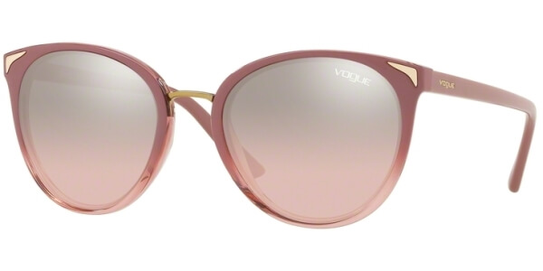 Sluneční brýle Vogue model 5230S, barva obruby růžová lesk čirá, čočka stříbrná zrcadlo gradál, kód barevné varianty 25547E. 