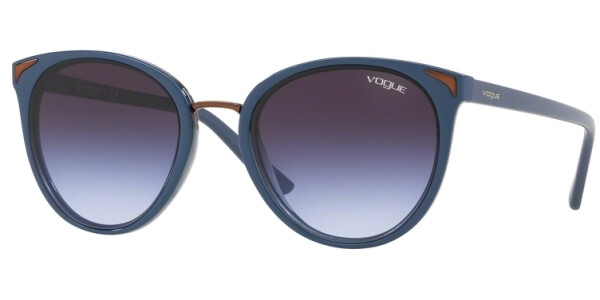 Sluneční brýle Vogue model 5230S, barva obruby modrá lesk, čočka fialová gradál, kód barevné varianty 27004Q. 