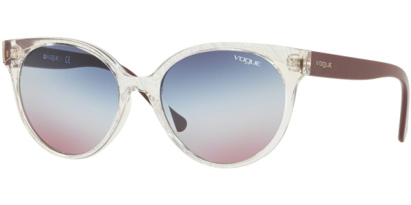 Sluneční brýle Vogue model 5246S, barva obruby čirá lesk hnědá, čočka modrá fialová gradál, kód barevné varianty W7450K. 