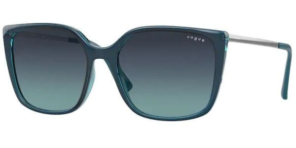 Sluneční brýle Vogue model 5353S, barva obruby tyrkysová lesk šedá, čočka modrá gradál, kód barevné varianty 28724S. 
