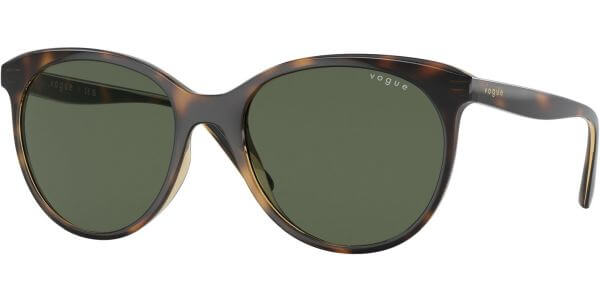 Sluneční brýle Vogue model 5453S, barva obruby hnědá lesk, čočka zelená, kód barevné varianty W65671. 